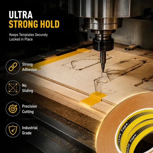 Miniatura 2 de LLPT Cinta de carpintería de doble cara, 0.984 in x 108 pies, cinta extraíble de grado industrial para enrutamiento CNC, patrón de corte