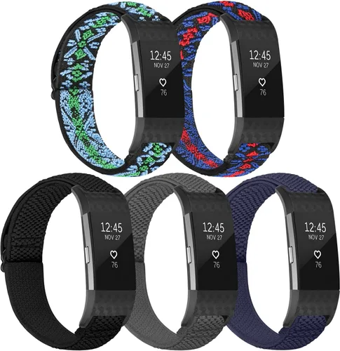 Miniatura 8 de TumpCez Bandas elásticas compatibles con Fitbit Charge 2, correa de repuesto ajustable elástica de nailon suave Solo Loop para Fitbit Charge 2