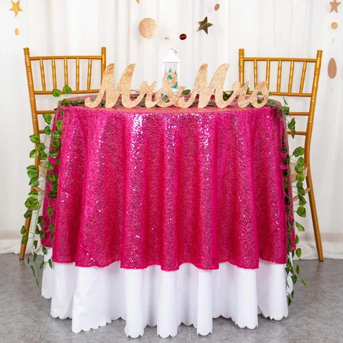 Miniatura 8 de ShiDianYi Mantel redondo de 50 pulgadas, mantel de lentejuelas plateadas con purpurina, mantel circular de lino con lentejuelas plateadas