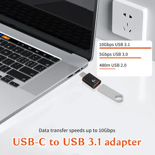 Miniatura 3 de Paquete de 8 adaptadores USB-C tipo C macho a tipo A hembra 3.0 OTG tipo C macho a USB hembra adaptador OTG para smartphone, laptop, tableta, etc.