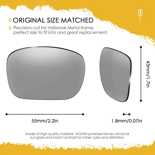 Miniatura 20 de Lentes de repuesto ANSI Z87.1 para gafas de sol Oakley Holbrook Metal OO4123