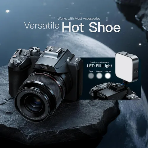Miniatura 3 de Cámara digital de 8K y 64MP para fotografía, zoom de 48X (óptico 16X + 3X digital) con modo luna, pantalla abatible de 180°, WiFi, micro HDMI