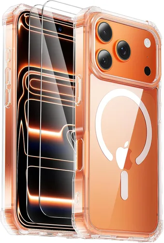 Miniatura 27 de Funda para iPhone Air [compatible con MagSafe] [2 protectores de pantalla] [prueba de caídas de grado militar] Funda magnética resistente