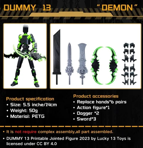 Miniatura 6 de altuco Juego de figuras de acción T13, figuras de acción Titan 13 con múltiples accesorios, relleno de calcetín de Navidad para niños (negro y verde)