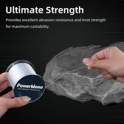 Miniatura 2 de Runcl PowerMono - Línea de pesca monofilamento de 300/500/1000 yardas, máxima resistencia, amortiguación de sacudidas, suspensión en agua, nudos