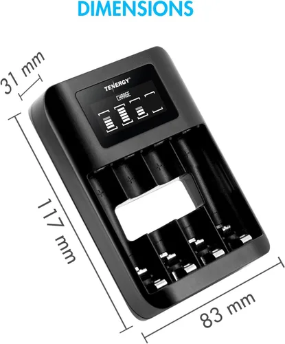 Miniatura 8 de Tenergy Premium Pro Paquete de 4 pilas AA y 4 AAA recargables y cargador de batería portátil TN474U, ideal para electrónica profesional de alto