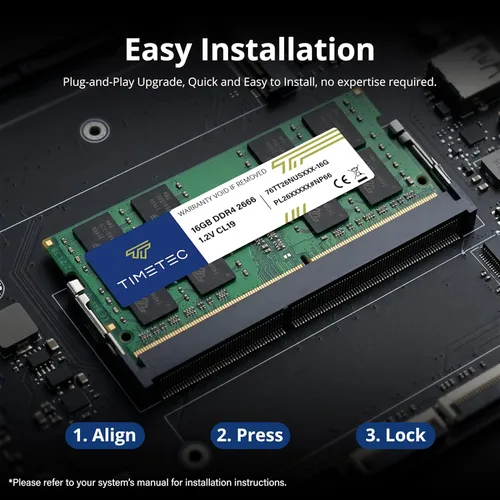 Miniatura 7 de Timetec 16GB DDR4 2666MHz (PC4-2666V) PC4-21300 SODIMM Laptop RAM - Módulo de memoria sin búfer de 260 pines 1.2V CL19 sin ECC para computadora