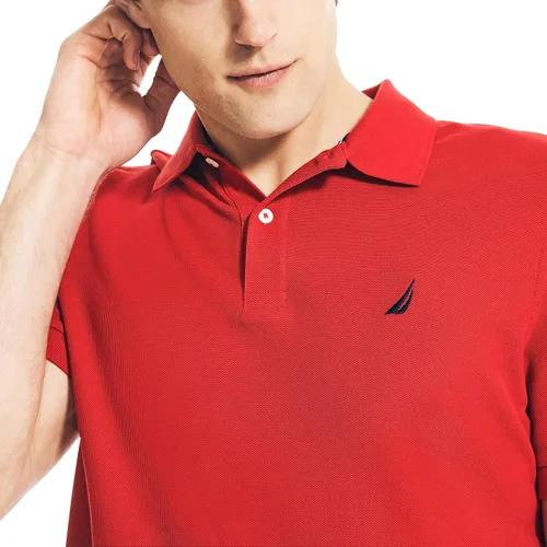 Miniatura 3 de Nautica playera polo clásica de mangas cortas, color sólido, para hombre