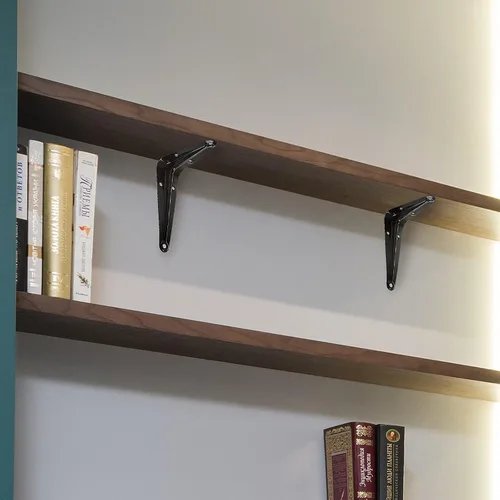 Miniatura 5 de Uenhoy Paquete de 10 soportes de estante negros de 4 x 3 pulgadas, soportes flotantes de metal resistentes para montaje en pared, soportes