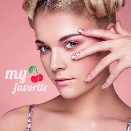 Miniatura 5 de 40 dijes de uñas de cereza 3D con diamantes de imitación para arte de uñas, gemas brillantes con brillantina para uñas, rebanadas de uñas kawaii