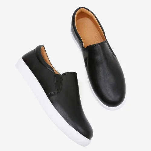 Miniatura 5 de VOCNTVY Mocasines cómodos y casuales de cuero acolchado para mujer