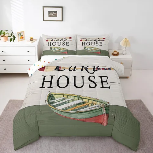 Miniatura 56 de Erosebridal Juego de edredón de pesca tamaño individual para hombres, juego de ropa de cama de peces de lubina para pescadores, niños de caza