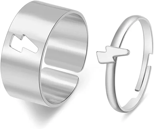 Anillos a juego con mejores amigos para parejas, Tiktok Y2k, anillos de pareja, con corazón, luna, estrella, planeta, para mujeres, hombres y niñas,