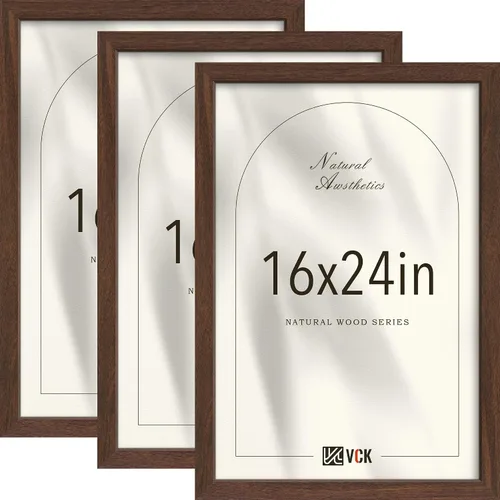 Miniatura 14 de VCK Juego de 3 portarretratos de madera negra de 8 x 10 pulgadas con exclusiva veta de madera, marco para el hogar, estudio y galería, mesa o colgar