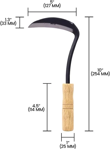 Miniatura 5 de Zenport Hoz J6040 revestida de la hoz de la luna, acero de carbono forjado