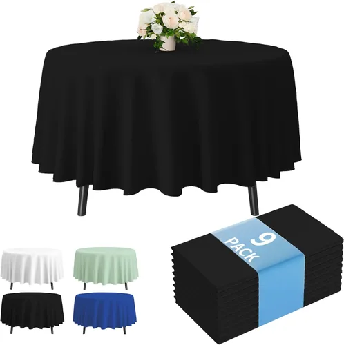 Miniatura 15 de Fixwal Mantel de plástico negro desechable de 54 x 108 pulgadas, mantel rectangular impermeable, paquete de 5 para graduación, decoración de fiesta