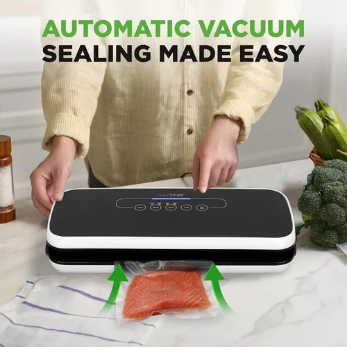 Miniatura 4 de NutriChef Sellador automático al vacío de alimentos, sistema eléctrico de conservación por sellado de aire para alimentos secos y húmedos, control