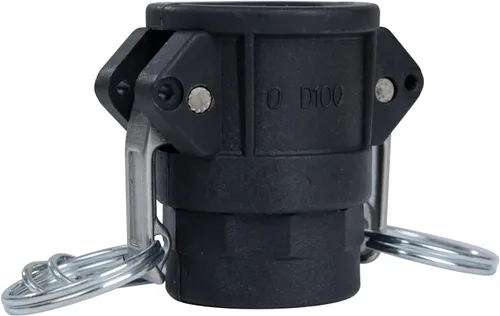 2 piezas de accesorios de polipropileno Camlock (1 "Tipo D) de Camlock estándar, acoplador hembra x rosca hembra accesorios de bloqueo de leva con