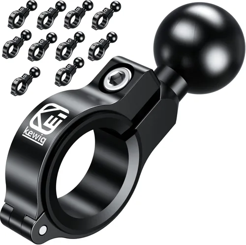 Miniatura 9 de BRCOVAN Base de montaje de manillar de aleación de aluminio con bola de TPU de 1 '' Compatible with RAM Mounts B Size 1 Inch Ball Double Socket