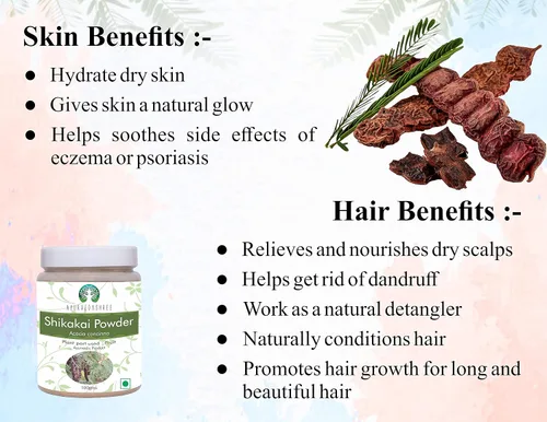 Miniatura 4 de AYURVEDASHREE Shikakai Powder 100 Gm Acacia concinna Fruit Pods Powder Limpiador y acondicionador natural para el cabello Vegano Sin OMG
