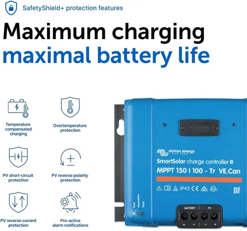 Miniatura 7 de Victron Energy SmartSolar MPPT Tr VE. Can Controlador de carga solar (Bluetooth) - Controladores de carga para paneles solares - 150V, 100 amperios
