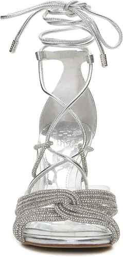 Miniatura 2 de Vince Camuto Aimery - Sandalias de vestir con tacón envolvente para mujer, Transparente plateado