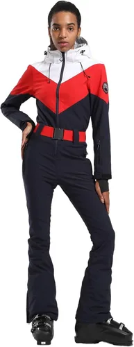 Miniatura 101 de GSOU SNOW Traje de esquí para mujer, traje de nieve delgado de una pieza, chaqueta de nieve, impermeable, resistente al viento, deportes al aire
