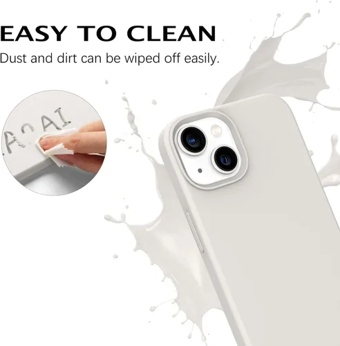 Miniatura 5 de Telaso Funda para iPhone 13, silicona líquida de goma de gel suave para iPhone 13, funda delgada con forro de microfibra a prueba de golpes, fundas