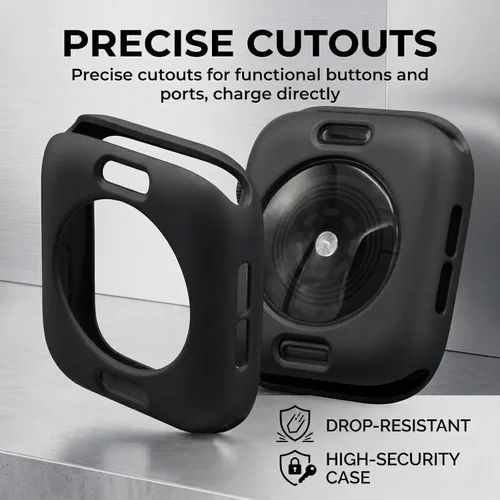 Miniatura 3 de Funda de silicona suave con correa compatible con Apple Watch de 1.92 pulgadas, 1.81 pulgadas, 1.77 pulgadas, 1.73 pulgadas, 1.654 pulgadas, 1.614
