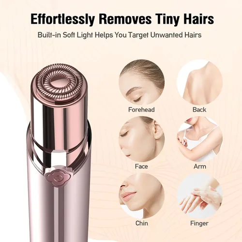 Miniatura 3 de Depilación facial para mujeres, removedor de vello facial eléctrico sin dolor recargable para cara, labios, barbilla con 2 cabezales de repuesto
