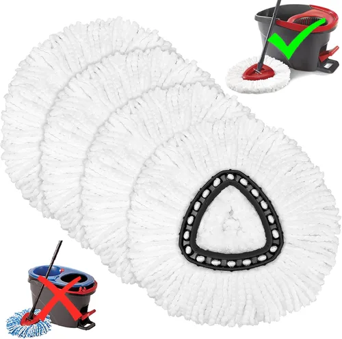 Miniatura 10 de 1 paquete de cabezales de repuesto para mopa giratoria O-Ceda Easy Wrin, recambios de mopa giratoria de microfibra, repuesto de cabezal de mopa