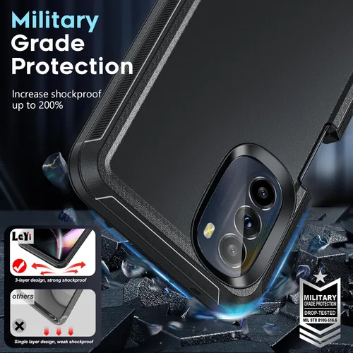Miniatura 5 de LeYi Funda para Motorola Moto-G-5G-2022: con 2 protectores de pantalla, resistente 3 en 1 MotoG 5G 2022, funda a prueba de golpes para MotoG5G 2022