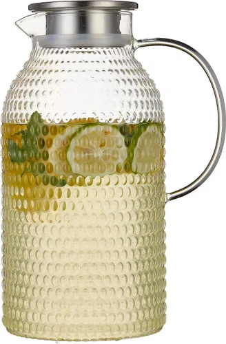 Miniatura 13 de Karafu - Jarra de vidrio de 68 oz/2 l con tapa, jarra de agua resistente al calor para agua caliente/fría, té helado y bebidas de zumo