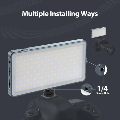 Miniatura 3 de ENEGON Luz de vídeo LED recargable de montaje bicolor de 4000mAh con mini panel para cámaras DSLR profesionales Iluminación para foto y video