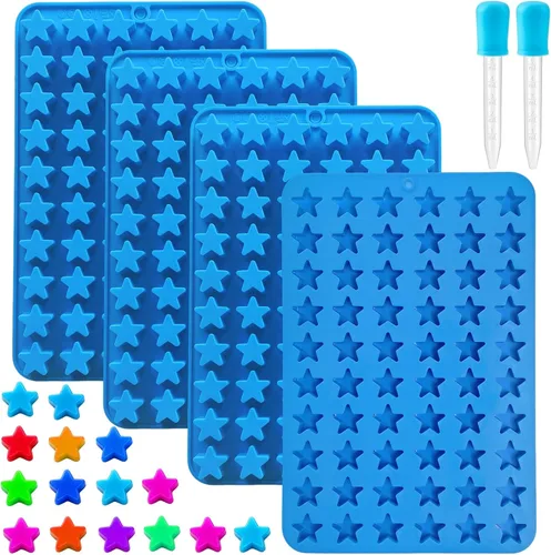 Miniatura 18 de Moldes redondos para caramelos de gomitas, 220 moldes de silicona para caramelos con 2 cuentagotas para caramelos duros, gomitas, caramelos