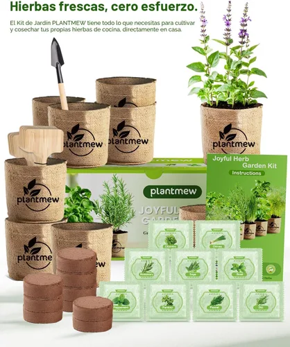 Miniatura 2 de Regalo para mujeres, mamá, ella – Kit de jardín de 9 hierbas para ventana interior Juego completo de semillas de hierbas con macetas, tierra