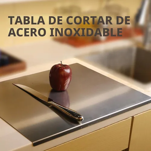 Miniatura 6 de Tablas de cortar de acero inoxidable para cocina, alfombrillas de corte para amasar, tabla de corte de metal para carne, frutas, verduras, pan