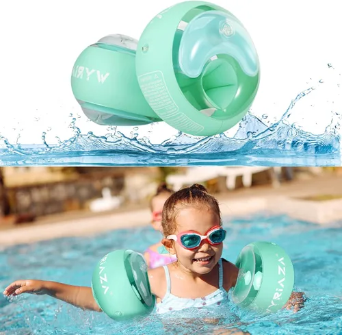 Loowarts Flotadores de brazo para niños de 2 a 6 años, las bandas inflables flotan como alas de agua y trajes de baño, sistema de seguridad