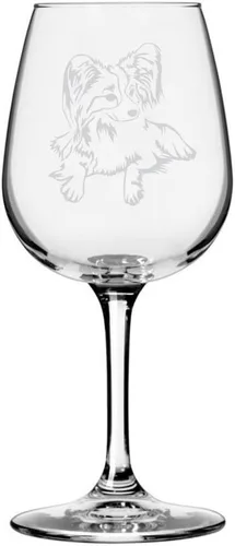 Miniatura 152 de Copa de vino de 12.75 onzas con diseño de perro grabado