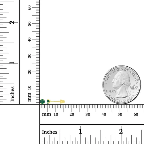 Miniatura 4 de Aretes de tuerca de oro macizo de 14 quilates, hipoalergénicos, de 0.118 in, con piedra natal redonda