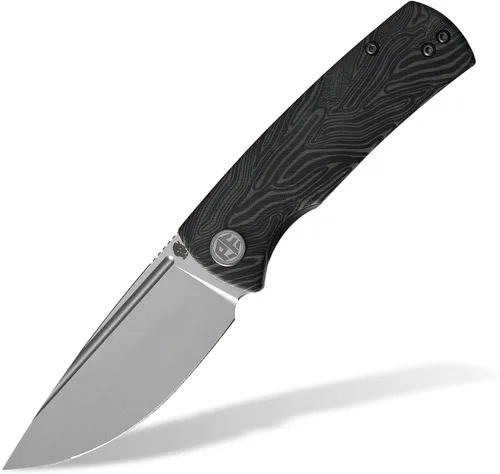 Miniatura 9 de Petrified fish PFP01X Beluga, Cuchillo plegable táctico con bloqueo de revestimiento frontal, hoja de 2.99" con arena 14C28N, 95.6g, mango G10