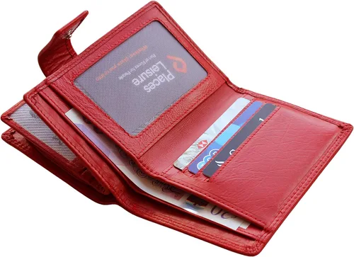Miniatura 3 de MORUCHA Cartera de embrague para mujer de cuero genuino RFID bloqueo alta capacidad tarjetero monedero M85, Rojo