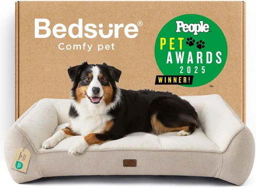 Miniatura 14 de Bedsure Cama ortopédica para perros de tamaño mediano, camas extra gruesas de apoyo para perros medianos con funda impermeable lavable, cómodo sofá
