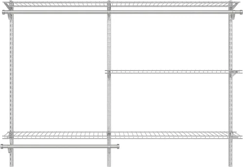 Kit de armario clásico con configuración personalizable de titanio por Rubbermaid, 3-6 ft, FG3H1102TITNM