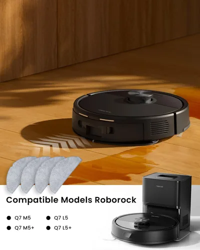 Miniatura 2 de 4 paquetes de paños de microfibra para fregona para Roborock Q7 M5 / Q7 M5+ / Q7 L5 / Q7 L5+ Aspiradora de Robot – Paños de fregona lavables Mopa Q7