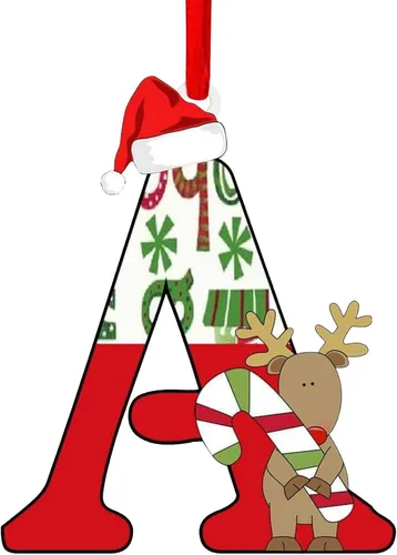 Decoración colgante para árbol de Navidad de 26 letras, adornos para árbol de Navidad, adornos personalizados de 26 letras, decoración de Navidad,