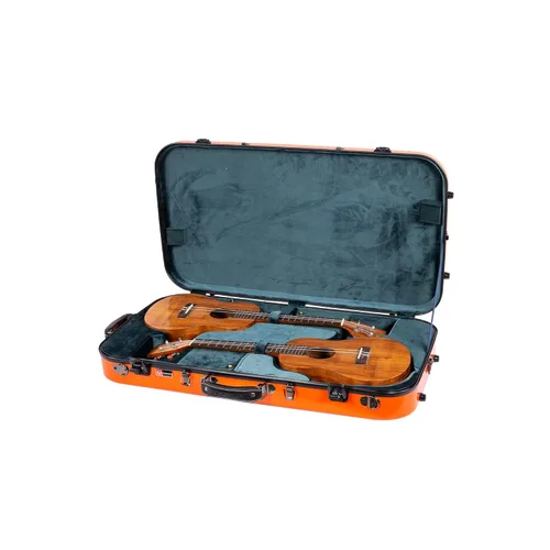 Miniatura 8 de Crossrock Estuche doble de fibra de vidrio con cerradura TSA para dos ukeleles de concierto/tenor-negro (CRF2020DTUBK)