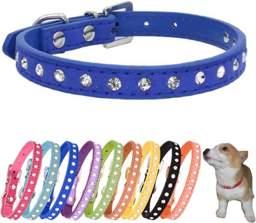 Miniatura 12 de Collares de perro con diamantes de imitación para perros pequeños, collar de cachorro con diamantes de imitación para niñas, bonito collar de gato