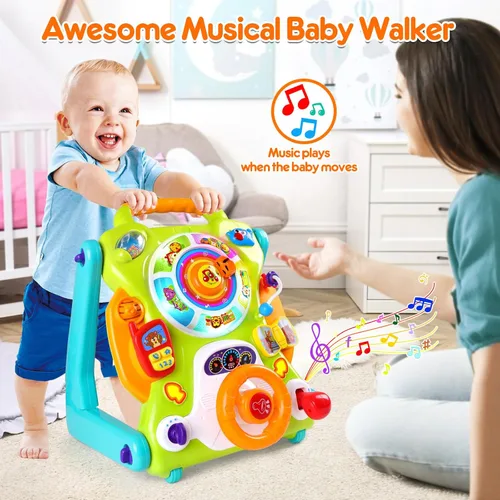 Miniatura 2 de Caminador 3 en 1 para niños y niñas, juguete para sentarse a pie, centro de actividades, tabla de dibujo, juguetes para bebés para regalos