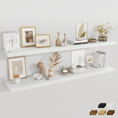 Miniatura 68 de Fun Memories Estantes flotantes de 12 pulgadas de profundidad, estantes de pared de madera de 16 x 12 pulgadas, estante de almacenamiento rústico